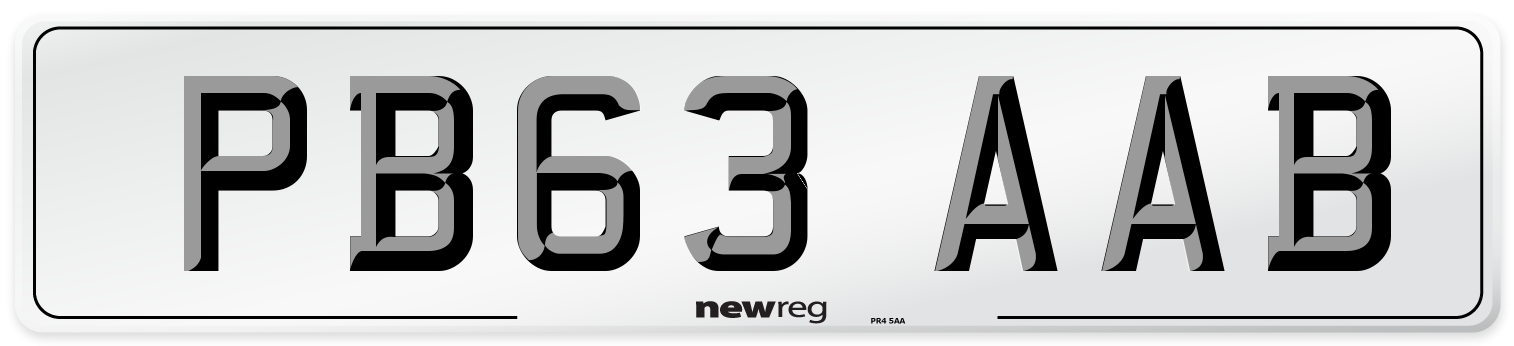 PB63 AAB Number Plate from New Reg